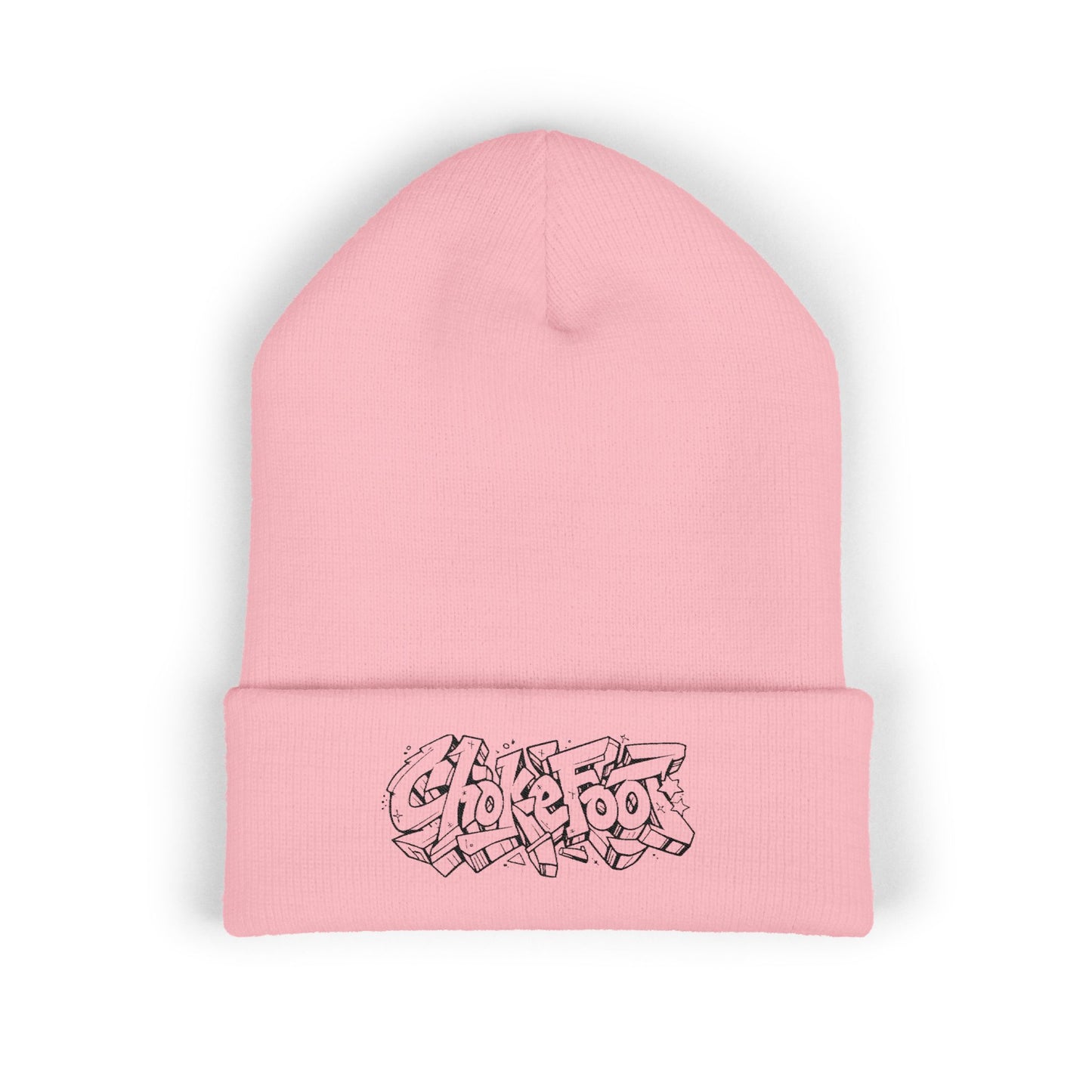 Embroidered ChokeFoot Graffiti Logo Beanie – Classic Cuffed Knit Hat
