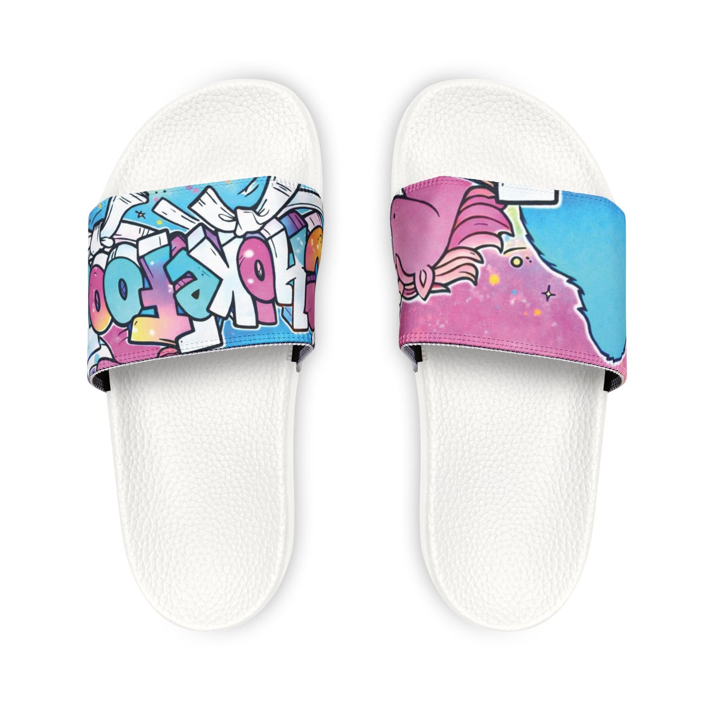 Youth Unicorn Bigfoot Graffiti Slide ChokeFoot Sandals — Removable Strap Kids Slides