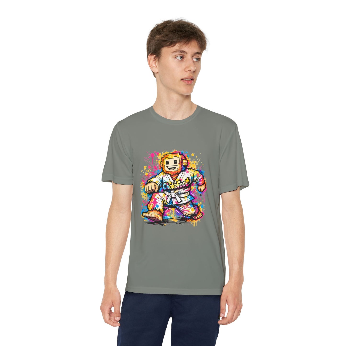 Kids Jiu-Jitsu Competitor T-Shirt — Colorful ChookFoot Gi Mascot Tee