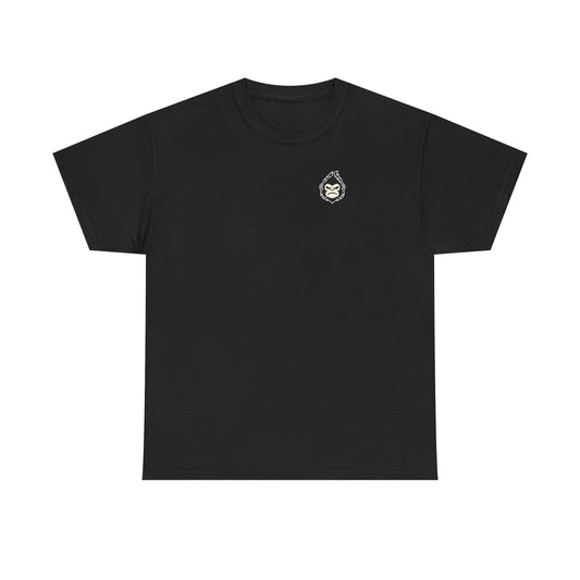ChokeFoot Patch Tee — Minimal White T‑Shirt with Small ChokeFoot Badge