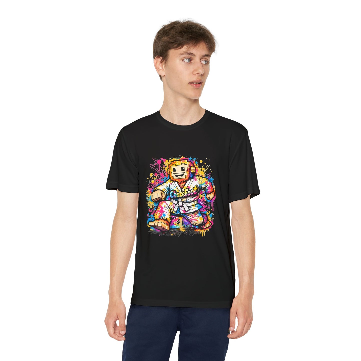 Kids Jiu-Jitsu Competitor T-Shirt — Colorful ChookFoot Gi Mascot Tee