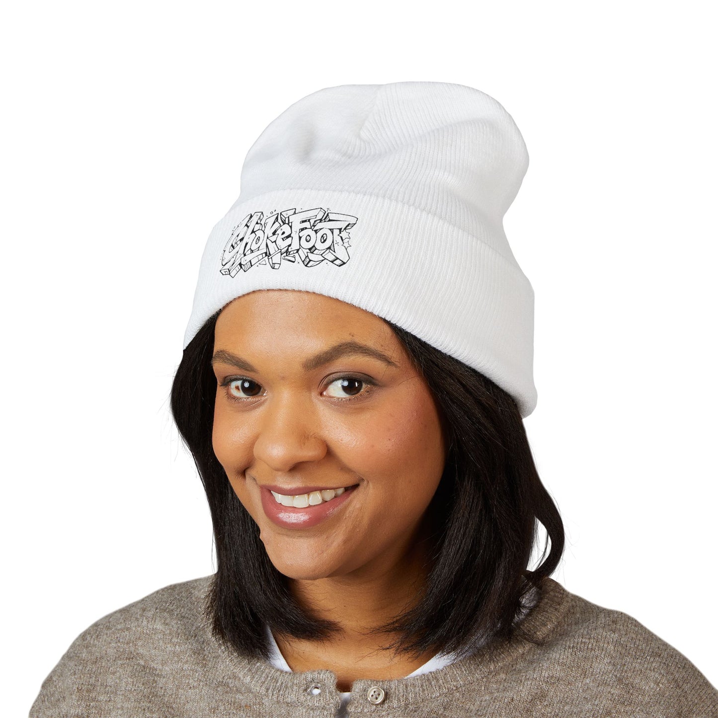 Embroidered ChokeFoot Graffiti Logo Beanie – Classic Cuffed Knit Hat
