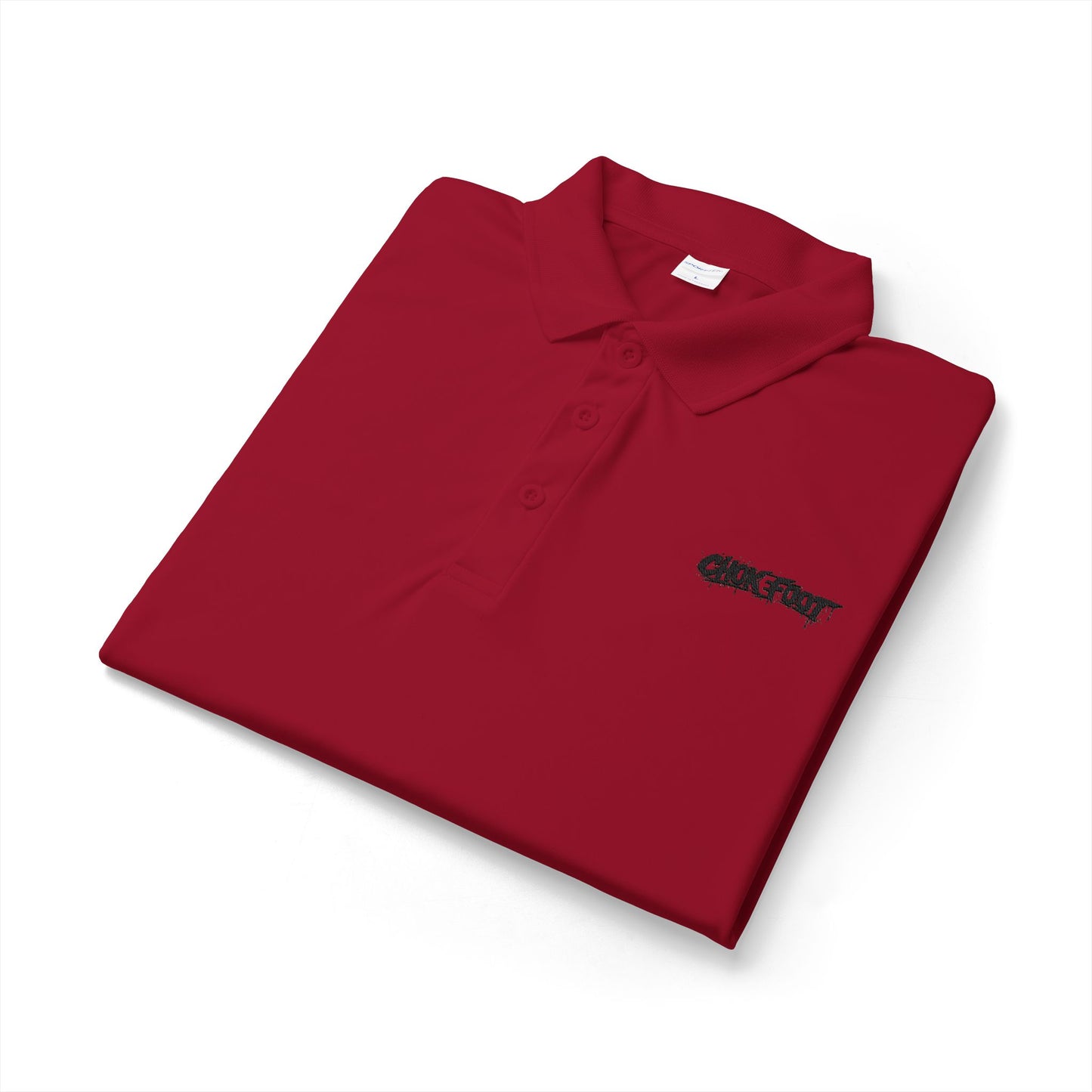 Embroidered Crew Polo — ChokeFoot Logo Athletic Performance Shirt