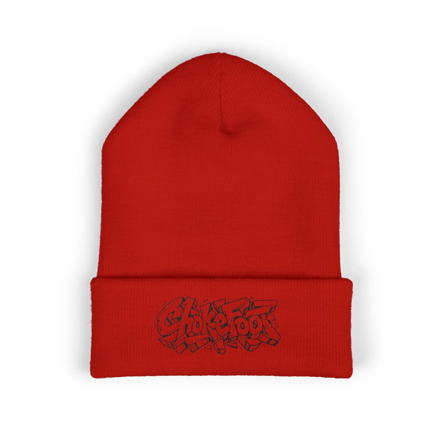 Embroidered ChokeFoot Graffiti Logo Beanie – Classic Cuffed Knit Hat