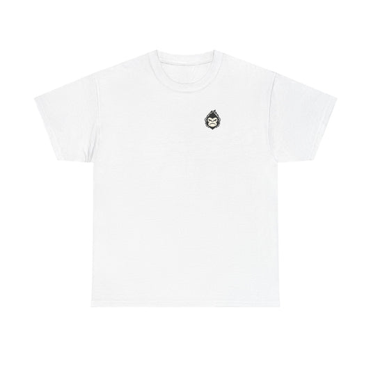 ChokeFoot Patch Tee — Minimal White T‑Shirt with Small ChokeFoot Badge