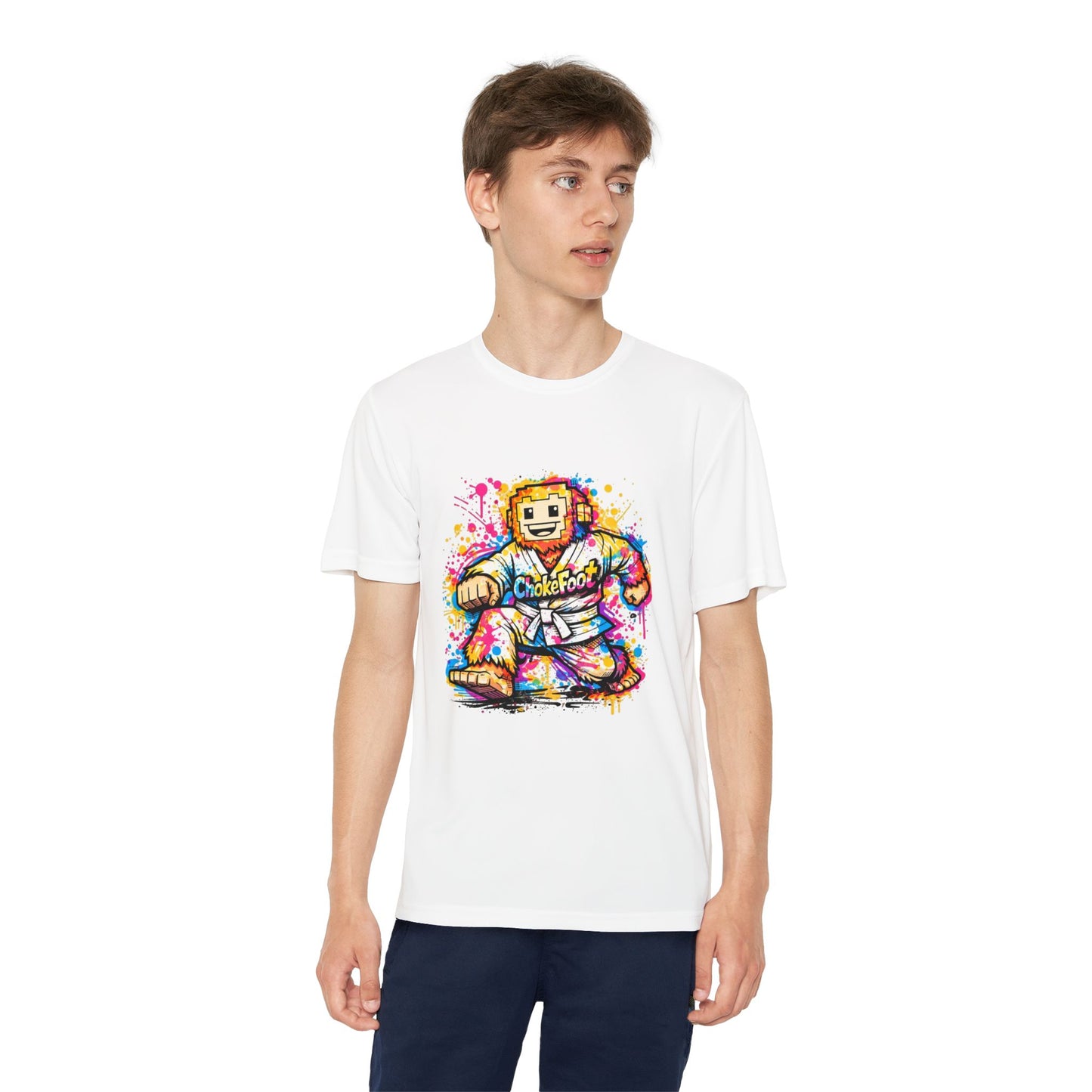 Kids Jiu-Jitsu Competitor T-Shirt — Colorful ChookFoot Gi Mascot Tee