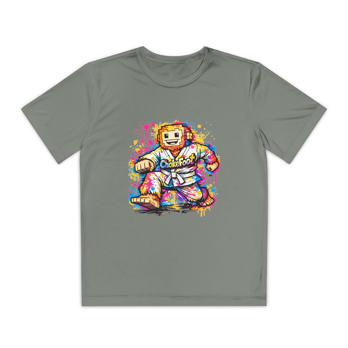 Kids Jiu-Jitsu Competitor T-Shirt — Colorful ChookFoot Gi Mascot Tee